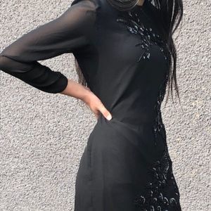 Vintage Beaded & Sequin Peacock Dress